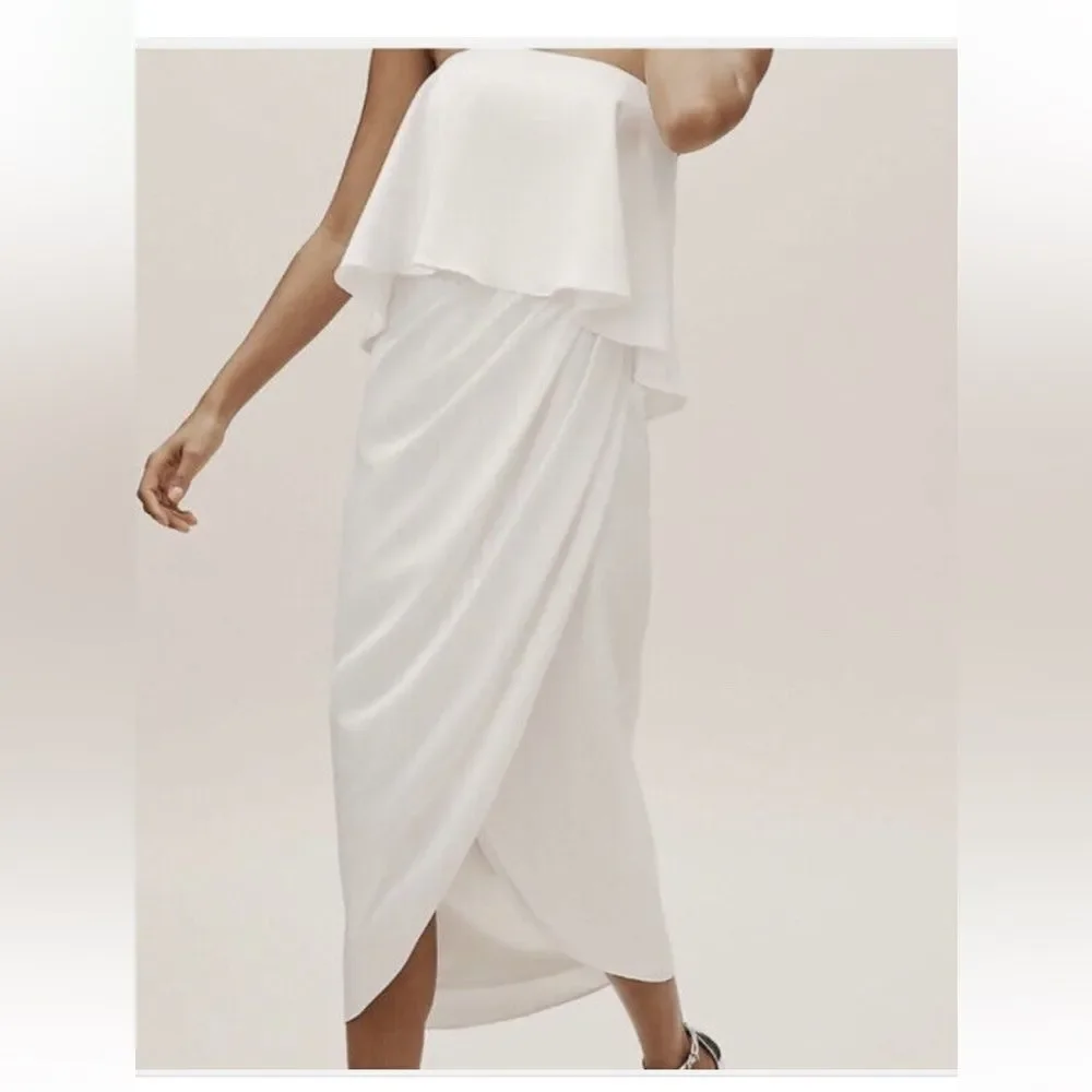 Anthropologie BHLDN Kelli Tulip Hem Dress White Size U.S. 14 - Picture 3 of 9